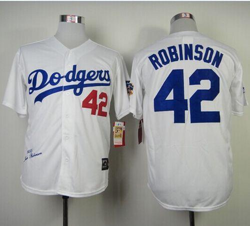 Women's Los Angeles Dodgers #42 Jackie Robinson White Throwback Stitched MLB Jersey(Run Small)